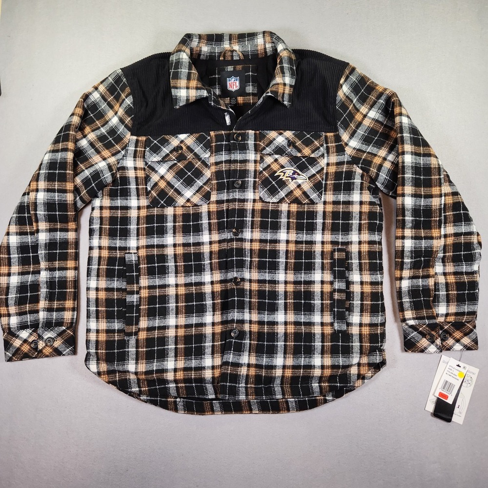 Baltimore Ravens Flannel Shirt-Jacket L G-III NFL New With Tags
